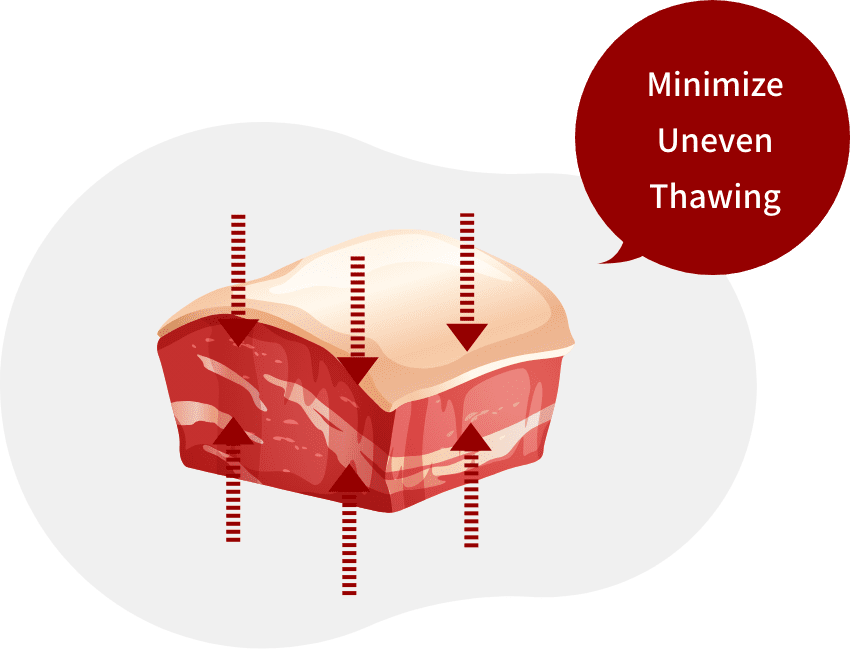 Minimize uneven thawing